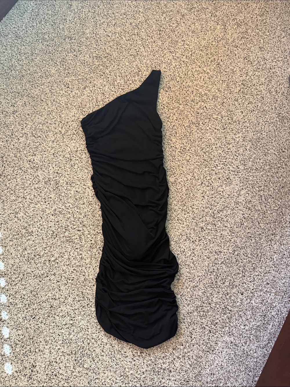 Lulu's One-Shoulder Black Ruched Bodycon Dress